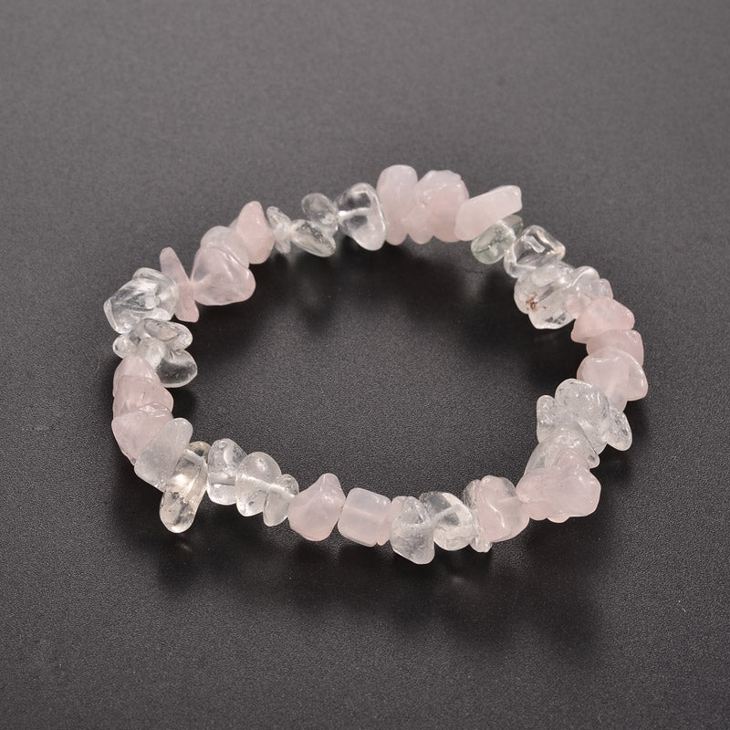 Rose Quartz / Clear Quartz Chip Stone