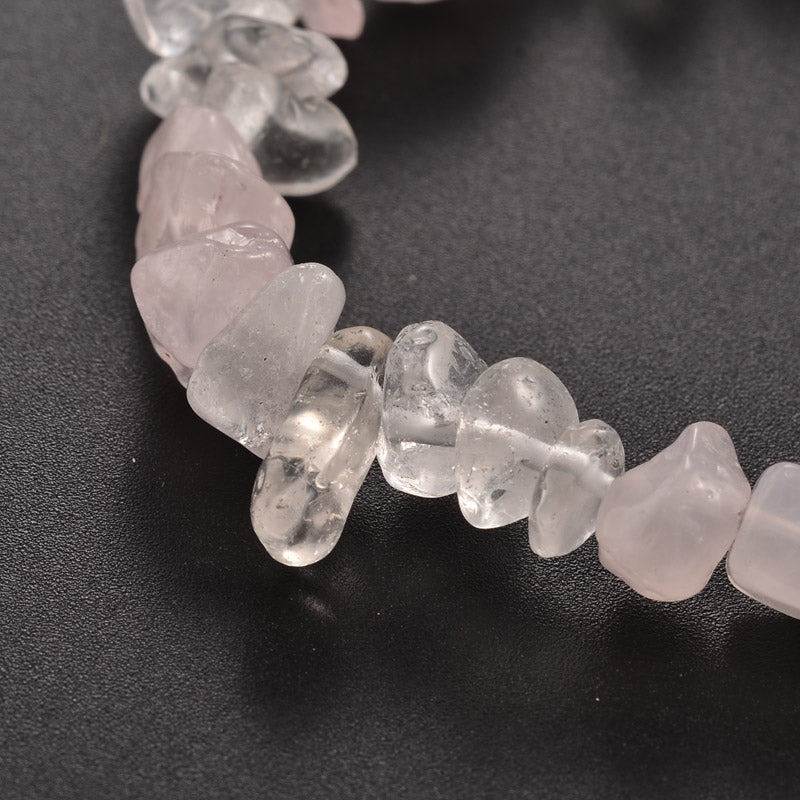 Rose Quartz / Clear Quartz Chip Stone